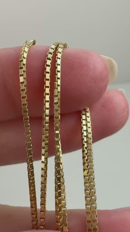 20" Solid 14K Yellow Gold Italian Box Chain 4.41 g