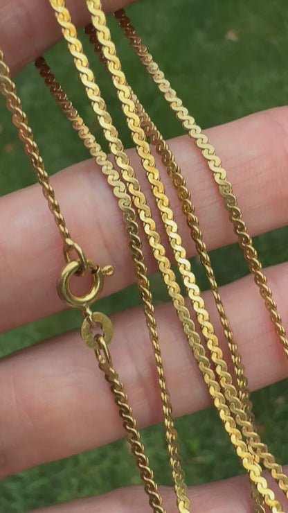 27.75" Italian Solid 14K Yellow Gold S Link Chain, 9 g