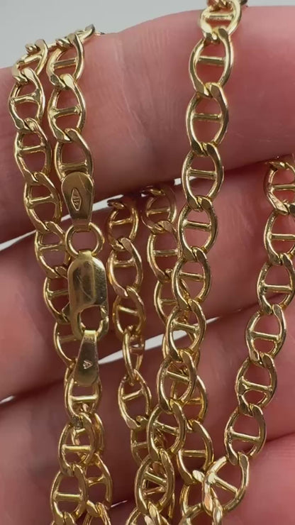 20.5" Solid 10K Yellow Gold Classic Mariner Chain, 5.24 g