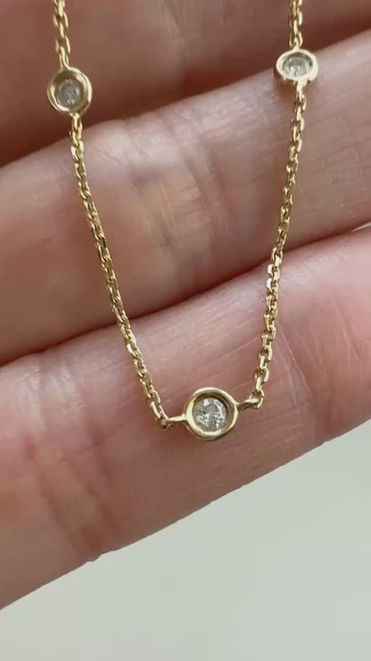 16" Solid 14K Yellow Gold Diamond By The Yard Chain, 2 g