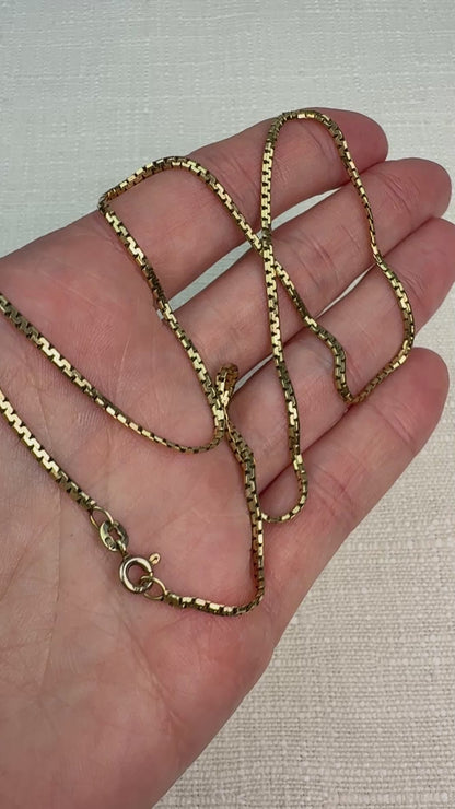 19.5" Solid 14K Yellow Gold Italian Box Chain, 1.8mm 6.74g