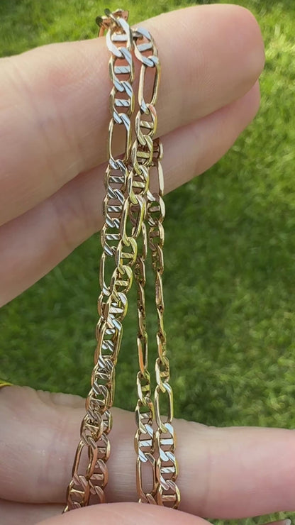 25" Solid 14K Italian Figaro Mariner Chain, 10.0 g