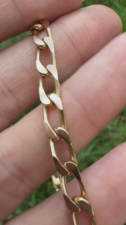 7.75+" Italian Solid 9K Yellow Gold UnoAErre Curb Bracelet, 10.5 g