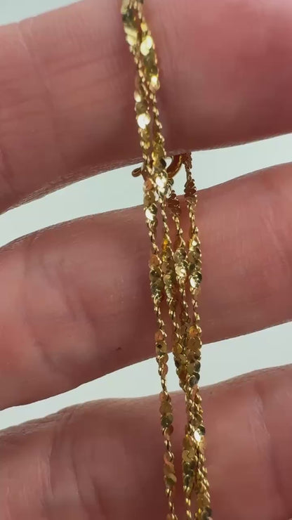 17.75" Italian Solid 14K Yellow Gold Twisted Link Chain, 2.26 g