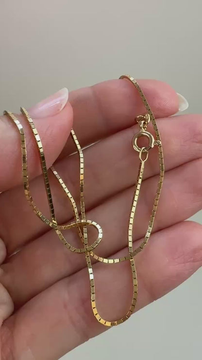 16" Solid 14K Yellow Gold Box Chain 3.36 g