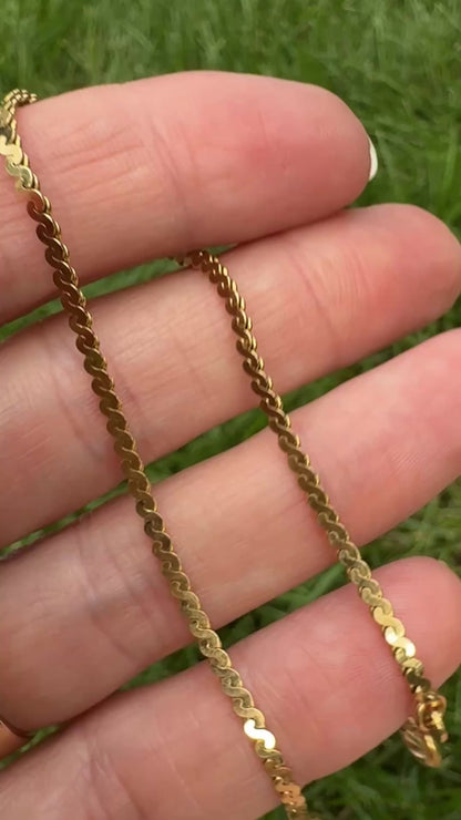 7" 14K Yellow Gold Italian Serpentine Chain Bracelet, 2.75 g