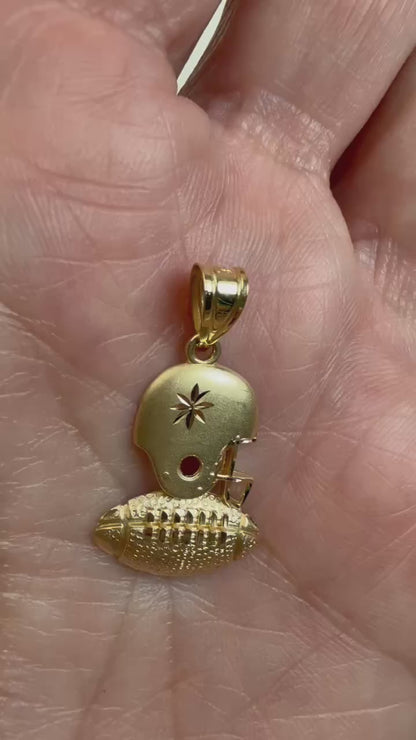 Solid 14K Yellow Gold Michael Anthony Gold Football Pendant, 1.26 grams