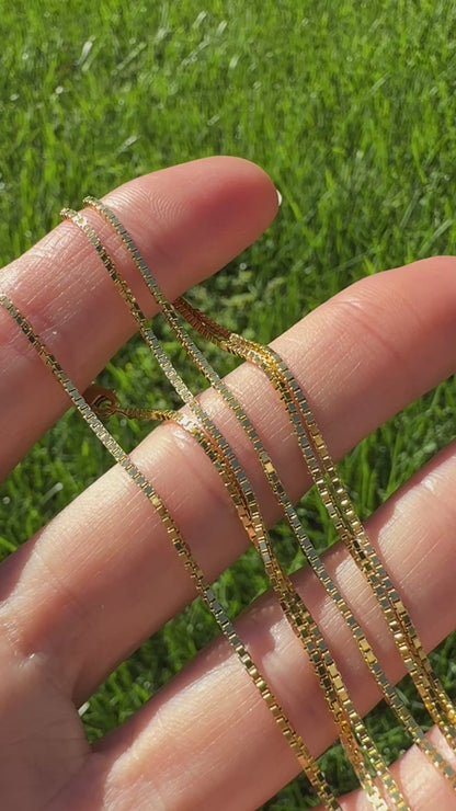 24.25" Solid 14K Yellow Gold Italian Box Chain, 6.11 g