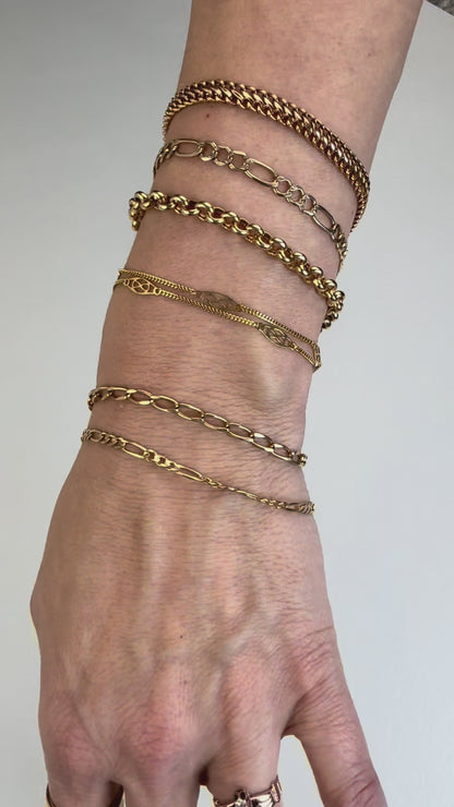 7.25" Classic Figaro 10K Yellow Gold Bracelet 4.55mm 3.66g