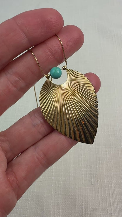 Italian 14K Yellow Gold Boho Necklace with Box Chain 18" 3.85g