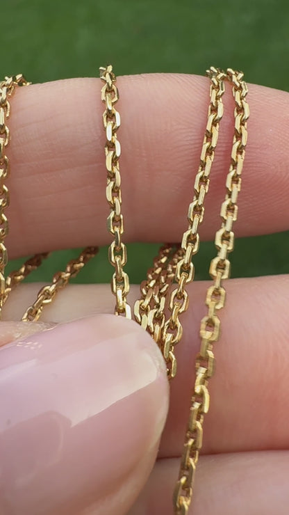 21" Solid 14K Yellow Gold Mini Biker Link Chain, 5.5 g