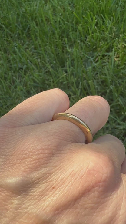 14K Solid Yellow Gold Donut Band, Size 4.75