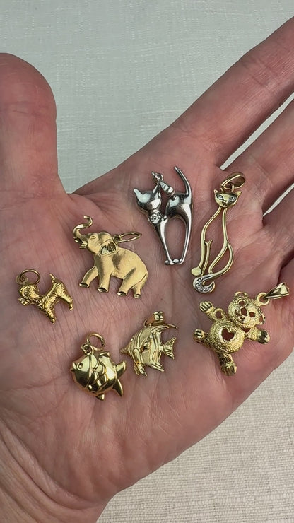 10K/14K Vintage Animal Themed Charms/Pendants, Group I (Select Your Favorite)