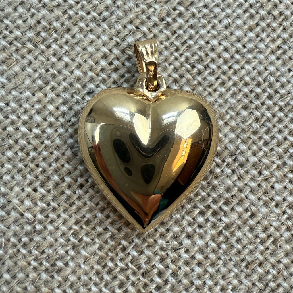 High Polish Puffy Heart Pendant 14K Yellow Gold