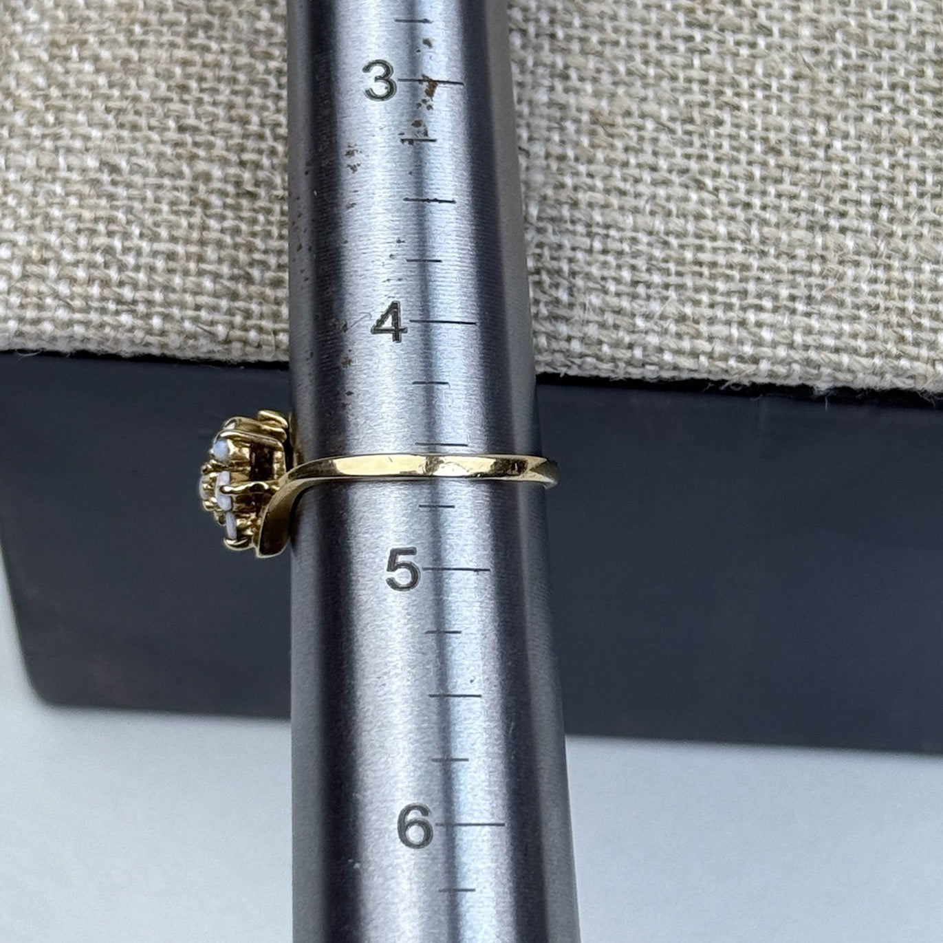 14K Vintage Opal Cluster Ring Yellow Gold, Size 4.5