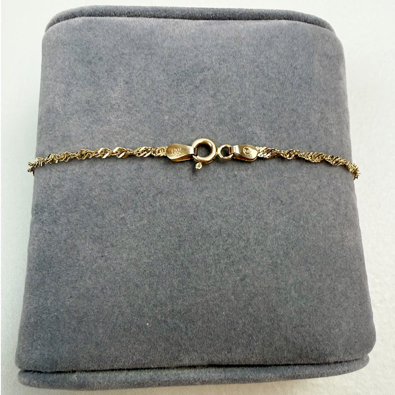 7" Italian Singapore Bracelet 14K Yellow Gold 2mm 1.2g - Resizing to 6" (+$20)