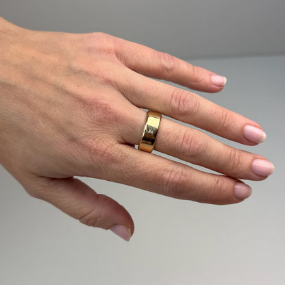 14K Bold High-Polish Wide Yellow Gold Band 7.48mm, Size 9